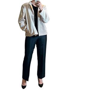 Draper James Velvet Textured Print Champagne Pearlescent Swing Coat XL